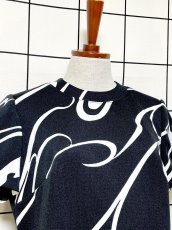 画像5: フランス古着 70's モノクロ 半袖 レトロモダン ヨーロッパ古着 ヴィンテージワンピース (5)