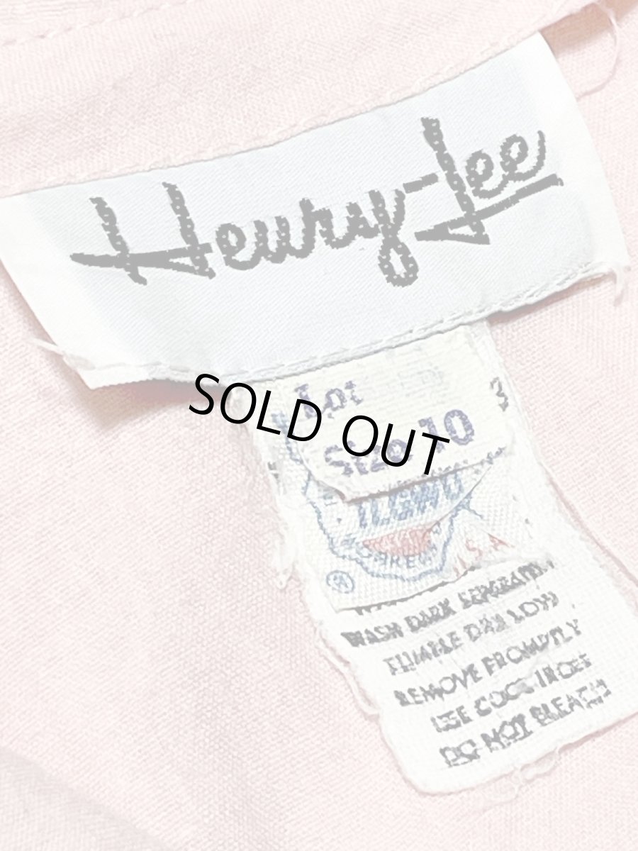 画像12: サーキュラーシルエット 無地 ピンク ウエストゴム 半袖 レトロ USA古着 ヴィンテージワンピース (12)