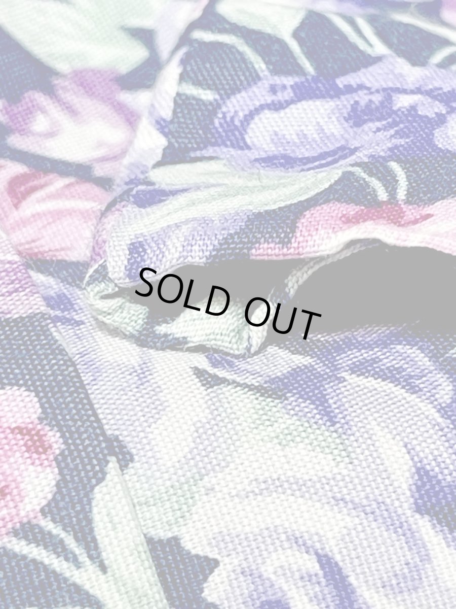 画像13: フロントレース 花柄 クラシカル ガーリー ウエストゴム レトロ USA古着 ヴィンテージワンピース (13)