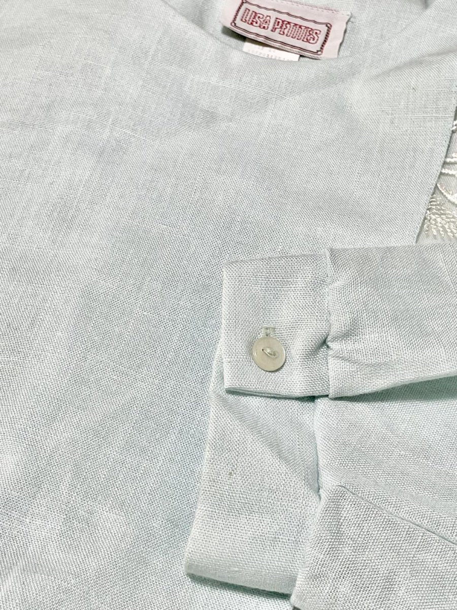 画像9: レース装飾 無地 ウエストゴム レトロ USA古着 ヴィンテージワンピース (9)