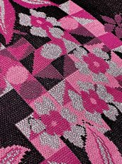 画像11: フランス古着 花柄 衣装にもおすすめ ラメ ブラック ピンク シルバー レトロ ヨーロッパ古着 ヴィンテージドレス (11)