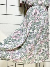 画像10: 花柄 レース襟 ウエストゴム レトロ USA古着 ヴィンテージワンピース (10)