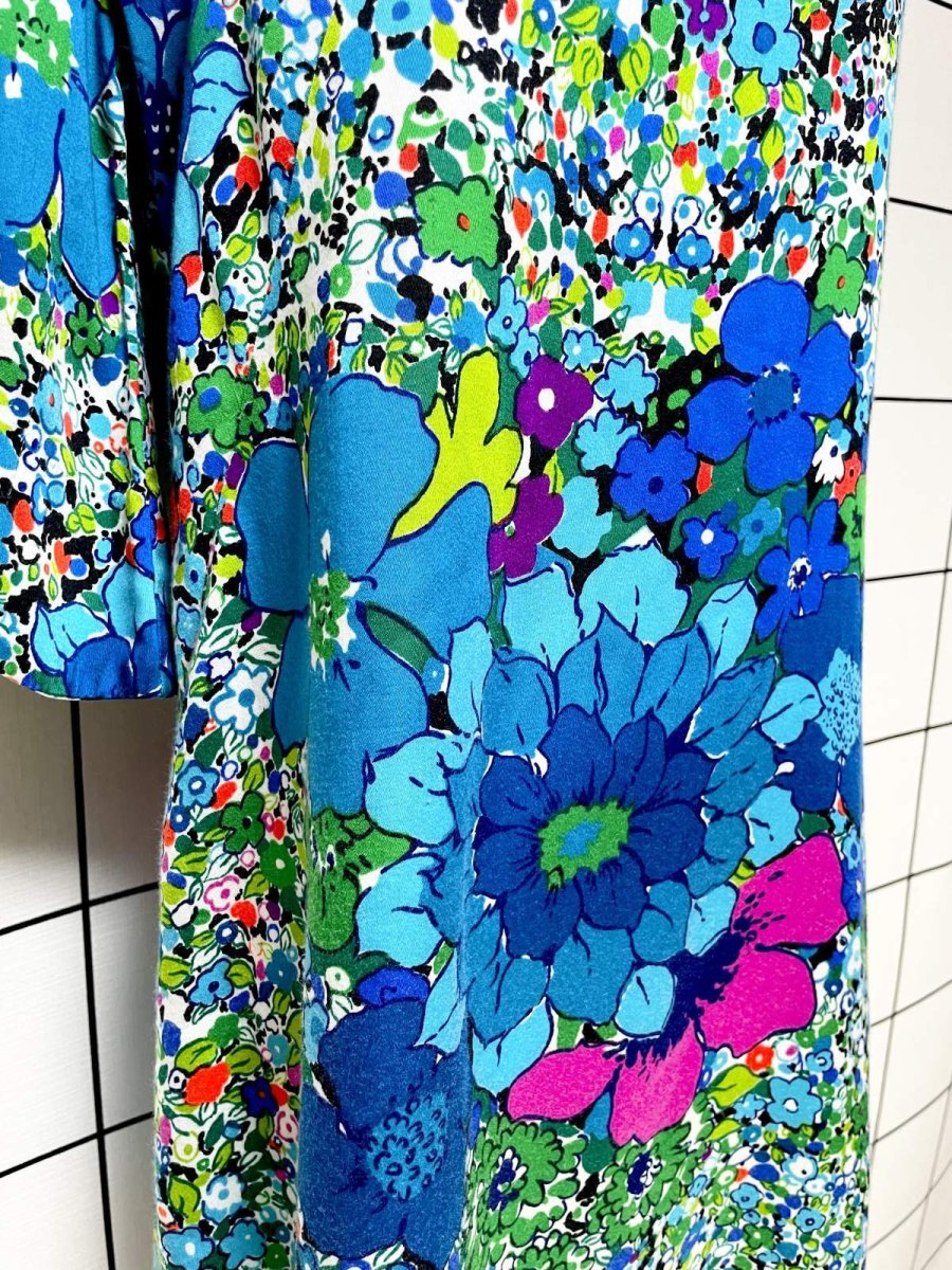 画像9: Hawaii レトロポップ サイケ 花柄 レトロ USA古着 ヴィンテージワンピース (9)
