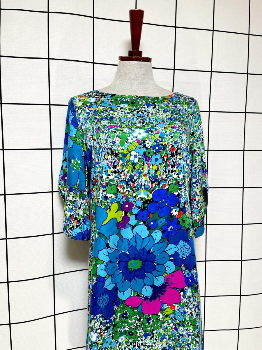 画像4: Hawaii レトロポップ サイケ 花柄 レトロ USA古着 ヴィンテージワンピース (4)