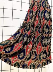 画像4: ペイズリーモチーフ 花柄 ウエストゴム レトロ USA古着 ヴィンテージスカート (4)
