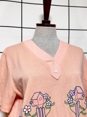 画像5: 巣箱 花柄 プルオーバー レトロ USA古着 シャツ ヴィンテージトップス (5)