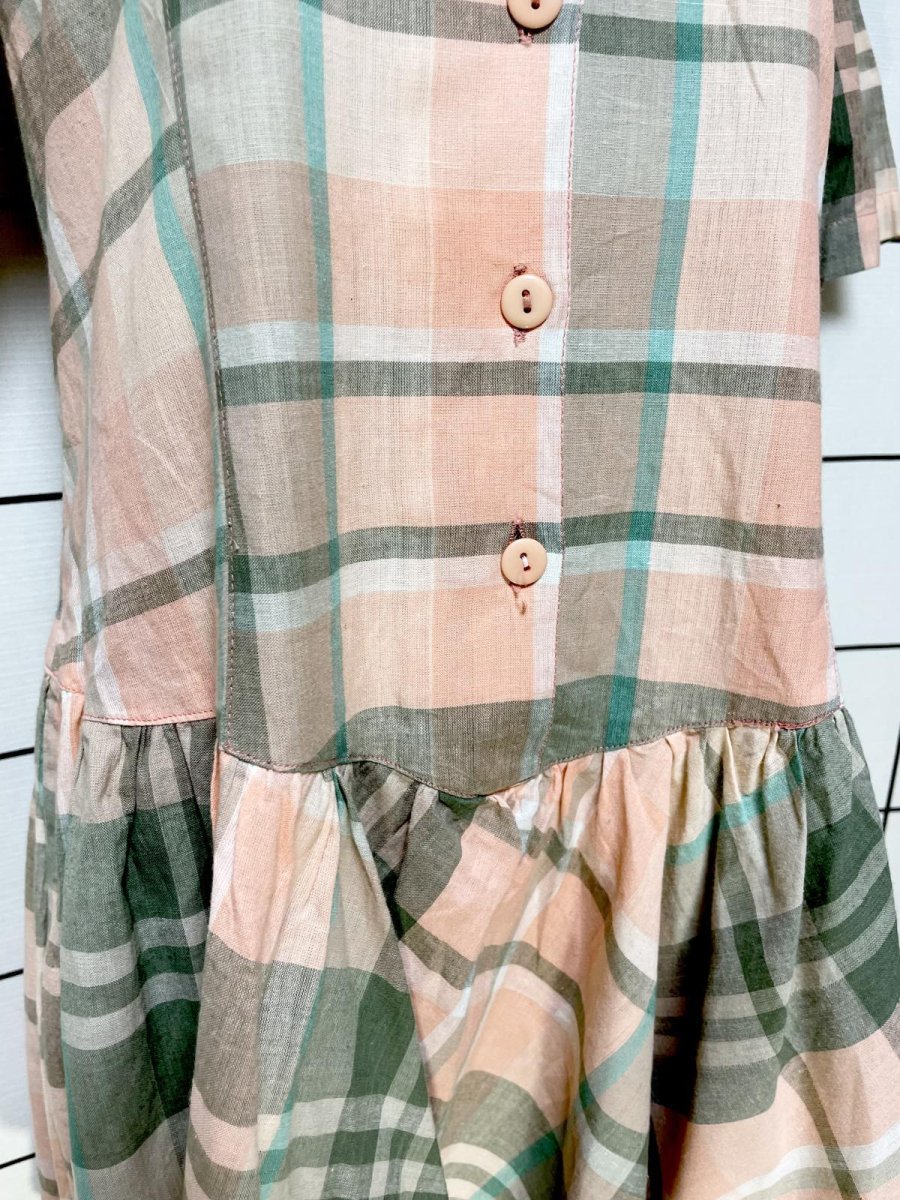 画像7: チェック柄 レトロ USA古着 ヴィンテージワンピース (7)