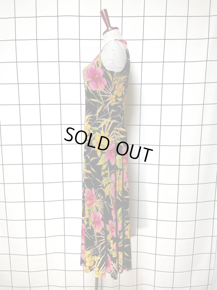 画像2: 花柄 レトロ USA古着 ロング マキシ丈 ヴィンテージワンピース (2)
