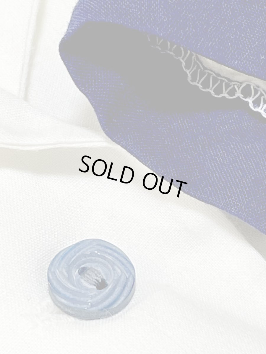 画像11: ベルト付 バイカラー ホワイト ネイビー レース ウエストゴム レトロ USA古着 ヴィンテージワンピース (11)