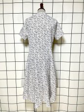 画像2: フロントジッパー リーフ柄 レトロ USA古着 ヴィンテージワンピース (2)