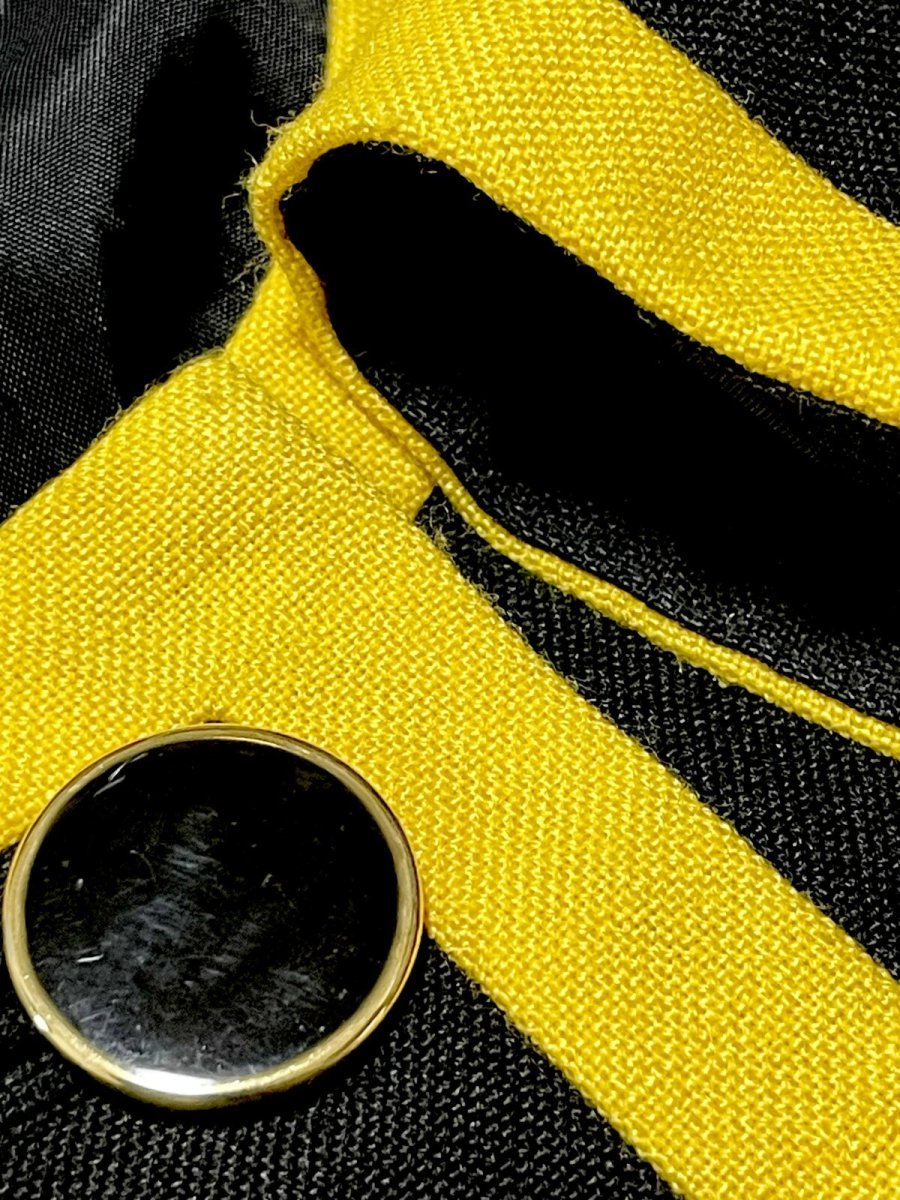 画像11: バイカラー ブラック イエロー 前開き 無地 レトロ ヨーロッパ古着 ヴィンテージワンピース (11)