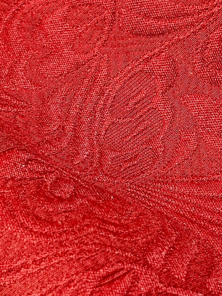 画像11: 花織模様 スパンコール レッド ブラック フロントジッパー ノースリーブ ディアンドル チロルワンピース (11)