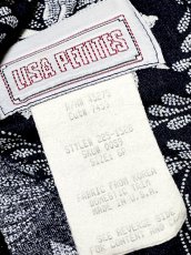 画像16: フロントレース 花柄 ネイビー ホワイト ウエストゴム クラシカル ガーリー レトロ USA古着 ヴィンテージワンピース (16)