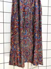 画像8: ペイズリーモチーフ 花柄 前開き ノースリーブ レトロ USA古着 ヴィンテージワンピース (8)