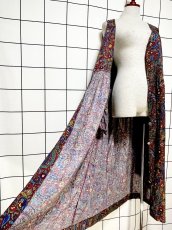 画像10: ペイズリーモチーフ 花柄 前開き ノースリーブ レトロ USA古着 ヴィンテージワンピース (10)