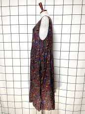 画像2: ペイズリーモチーフ 花柄 前開き ノースリーブ レトロ USA古着 ヴィンテージワンピース (2)