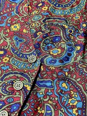 画像11: ペイズリーモチーフ 花柄 前開き ノースリーブ レトロ USA古着 ヴィンテージワンピース (11)