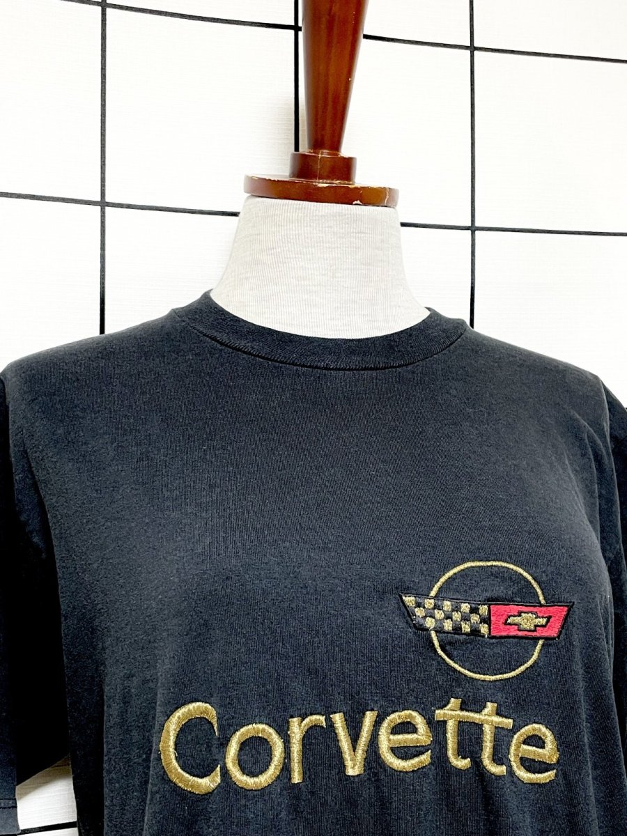 画像5: 刺繡 ブラック レトロ USA古着 半袖 ヴィンテージTシャツ (5)