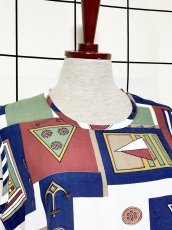 画像6: レトロマリン イカリ ストライプ プルオーバー レトロ ヨーロッパ古着 シャツ ヴィンテージトップス (6)