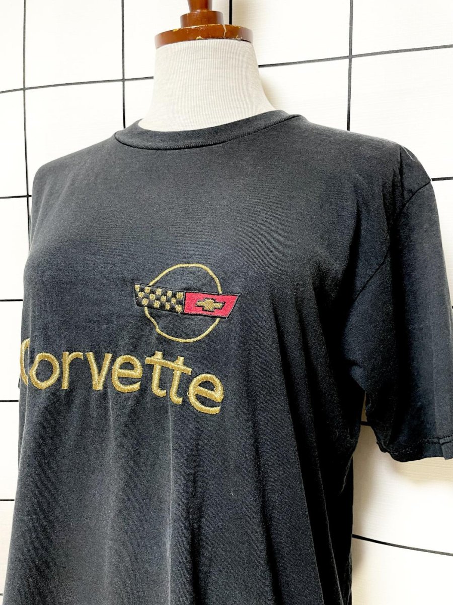 画像7: 刺繡 ブラック レトロ USA古着 半袖 ヴィンテージTシャツ (7)