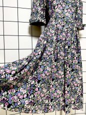 画像12: 花柄 後ろリボン レトロ USA古着 ヴィンテージワンピース (12)