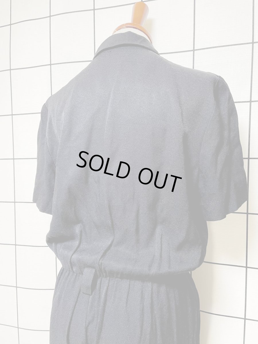 画像3: エスニック柄 ブラック ウエストゴム レトロ USA古着 ヴィンテージオールインワン (3)