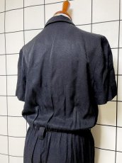画像3: エスニック柄 ブラック ウエストゴム レトロ USA古着 ヴィンテージオールインワン (3)