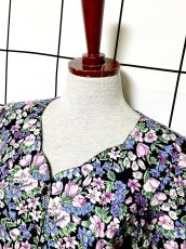 画像6: 花柄 後ろリボン レトロ USA古着 ヴィンテージワンピース (6)