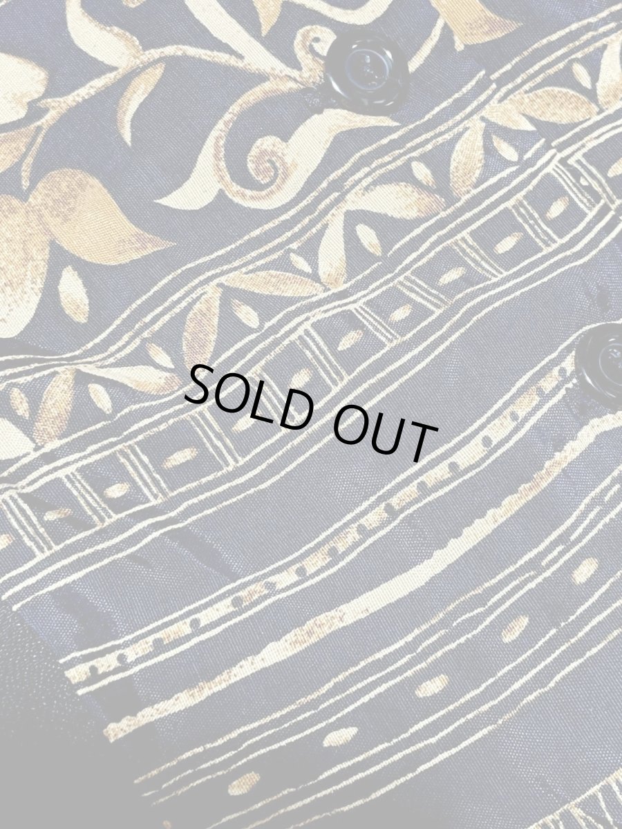 画像12: エスニック柄 ブラック ウエストゴム レトロ USA古着 ヴィンテージオールインワン (12)