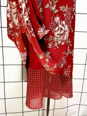 画像9: ティアード 花柄 半袖 レトロ Guatemala 古着 ヴィンテージワンピース (9)