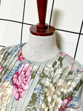 画像6: 花柄 フロントタック リボン レトロ USA古着 ヴィンテージワンピース (6)