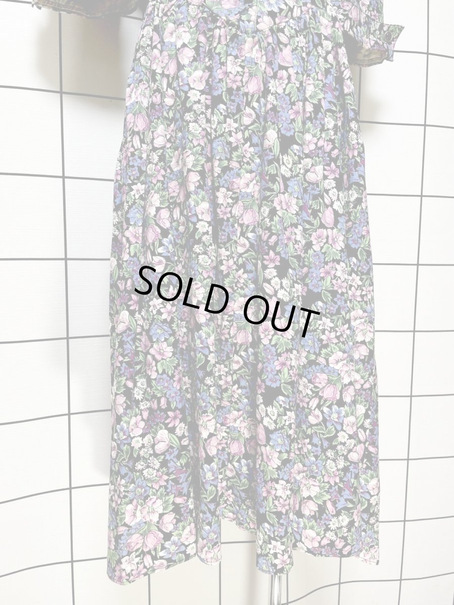 画像11: 花柄 後ろリボン レトロ USA古着 ヴィンテージワンピース (11)