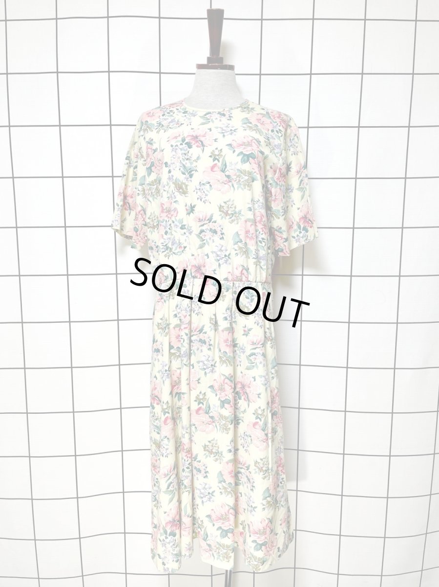 画像1: 花柄 レトロ USA古着 ヴィンテージワンピース (1)