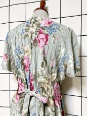 画像3: 花柄 フロントタック リボン レトロ USA古着 ヴィンテージワンピース (3)