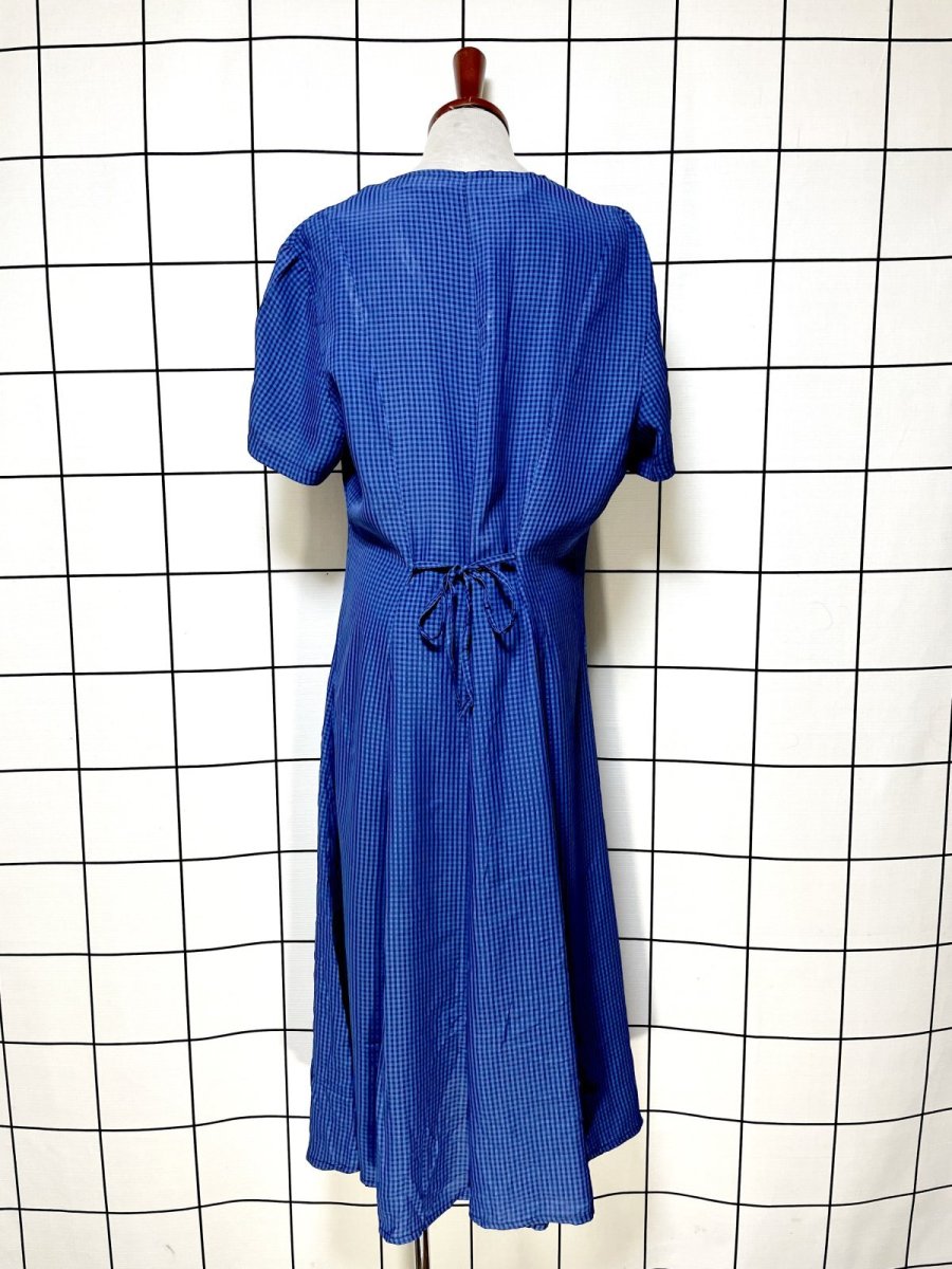 画像2: ギンガムチェック レトロ USA古着 ヴィンテージワンピース (2)