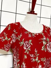 画像6: ティアード 花柄 半袖 レトロ Guatemala 古着 ヴィンテージワンピース (6)