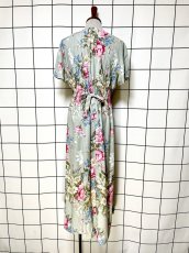 画像2: 花柄 フロントタック リボン レトロ USA古着 ヴィンテージワンピース (2)
