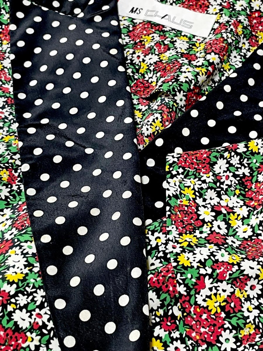 画像10: ドット 花柄 レトロ USA古着 半袖 薄手ヴィンテージジャケット (10)