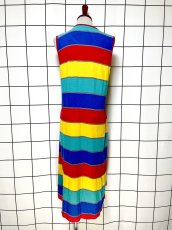 画像3: ボーダー柄 カラフル レトロ ヨーロッパ古着 ヴィンテージワンピース (3)
