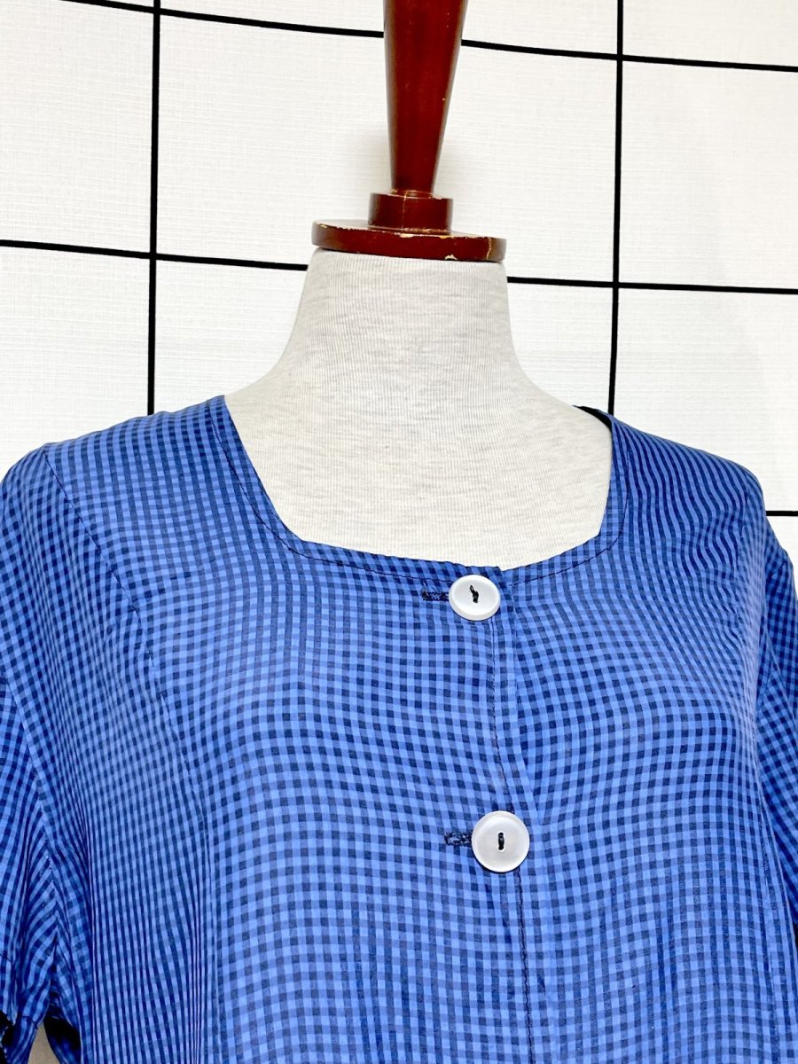 画像6: ギンガムチェック レトロ USA古着 ヴィンテージワンピース (6)