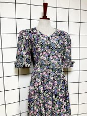 画像5: 花柄 後ろリボン レトロ USA古着 ヴィンテージワンピース (5)