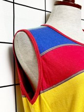 画像7: ボーダー柄 カラフル レトロ ヨーロッパ古着 ヴィンテージワンピース (7)