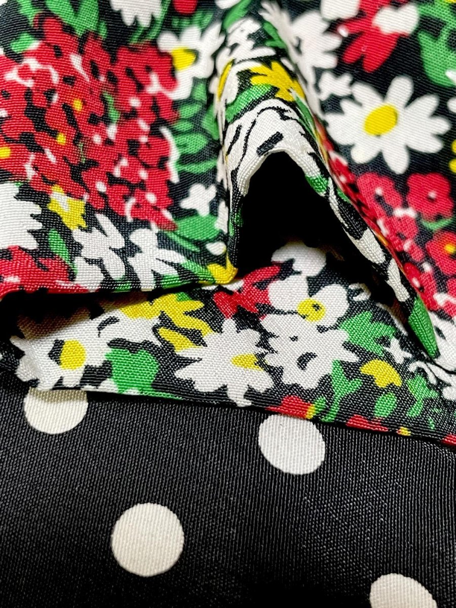 画像12: ドット 花柄 レトロ USA古着 半袖 薄手ヴィンテージジャケット (12)