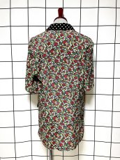 画像2: ドット 花柄 レトロ USA古着 半袖 薄手ヴィンテージジャケット (2)