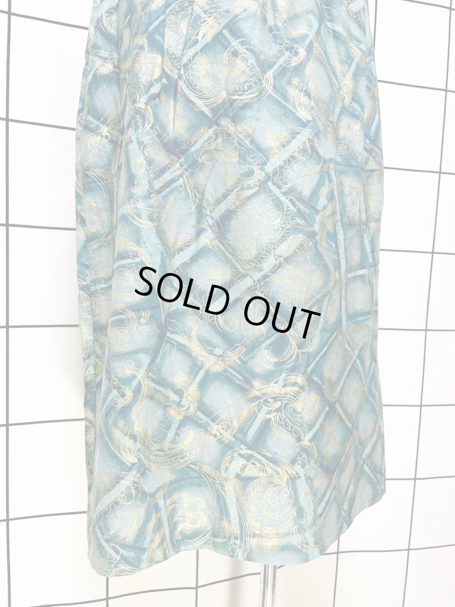 画像12: 織り模様 ウエストゴム レトロ USA古着 スカート ジャケット ヴィンテージセットアップ (12)