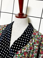 画像4: ドット 花柄 レトロ USA古着 半袖 薄手ヴィンテージジャケット (4)