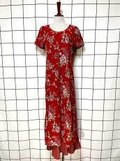 画像1: ティアード 花柄 半袖 レトロ Guatemala 古着 ヴィンテージワンピース (1)