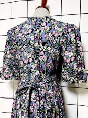 画像3: 花柄 後ろリボン レトロ USA古着 ヴィンテージワンピース (3)