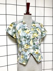 画像3: ショート丈 花柄 レトロ USA古着 シャツ ジャケット ヴィンテージブラウス (3)