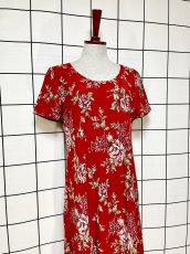 画像3: ティアード 花柄 半袖 レトロ Guatemala 古着 ヴィンテージワンピース (3)